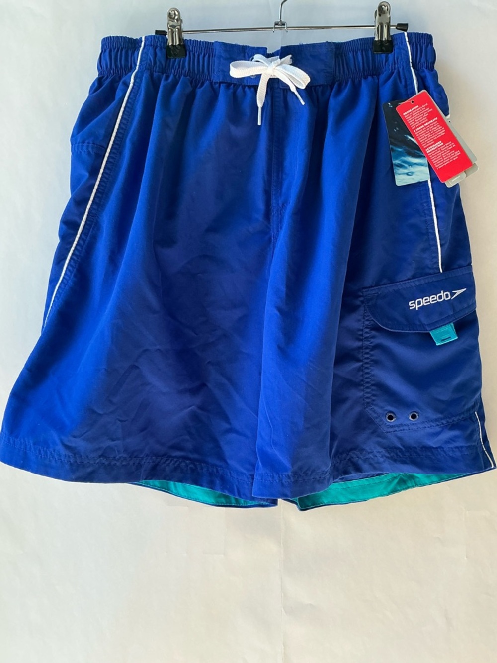 NWT Speedo Marina Sport Vaporplus 9” Mens Royal Blue Swim Trunks Size Large